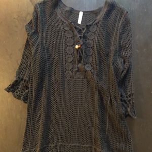 Francesca's Black Crotched Swim Cover Up
